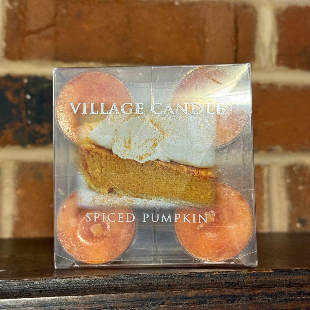 Village Candle Spiced Pumpkin Tea Lights 8 Pack Orange Fall Scented Candles